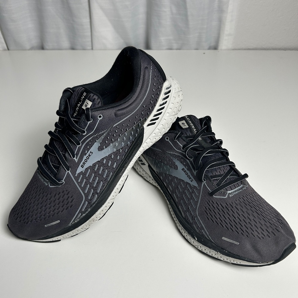 Brooks Adrenaline GTS 21 Mens Running Shoes Grey Black 1103491D093 Size 11 D